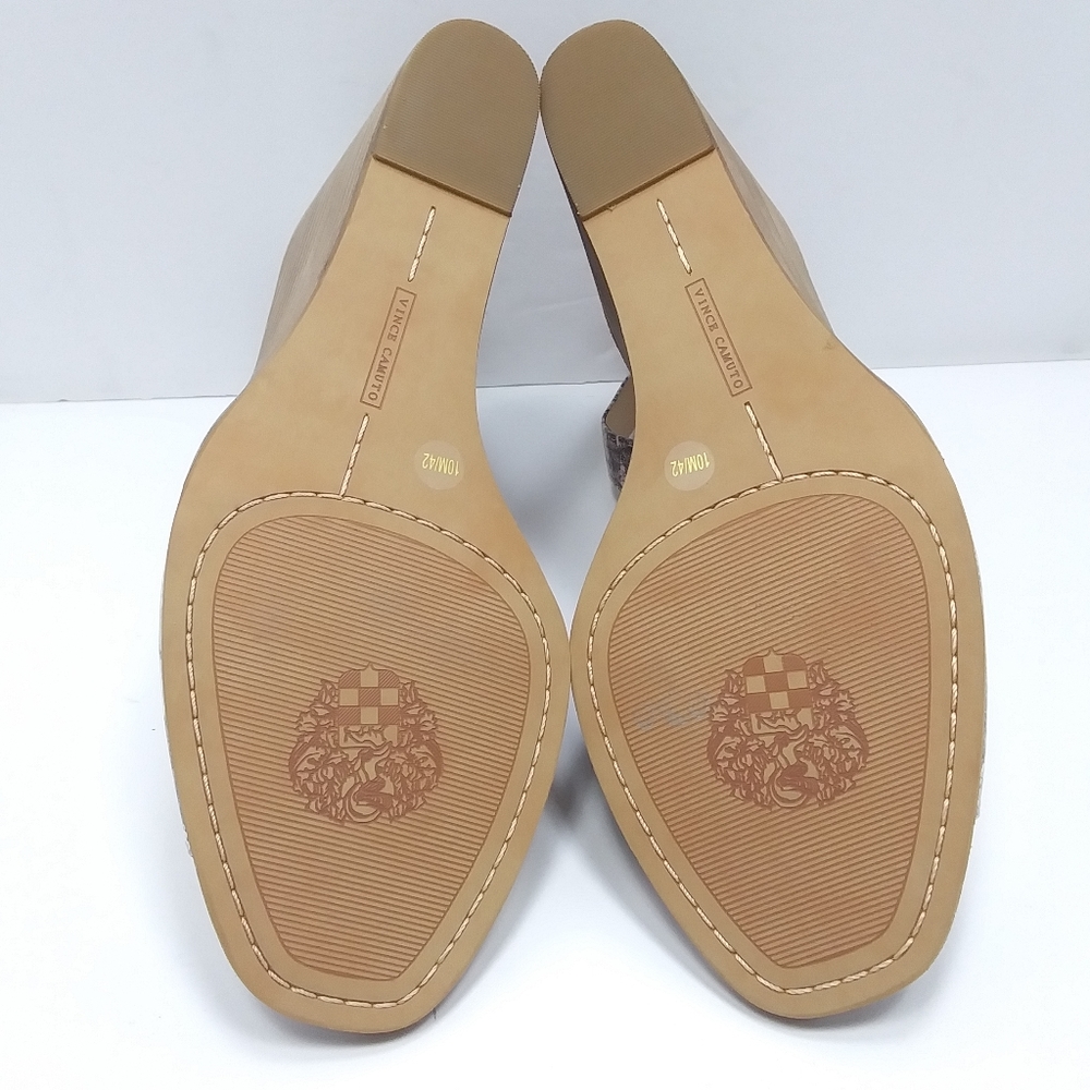 VINCE CAMUTO Deedriana Printed Leather Wooden Wedge Sandals NWOT - Picture 7 of 14
